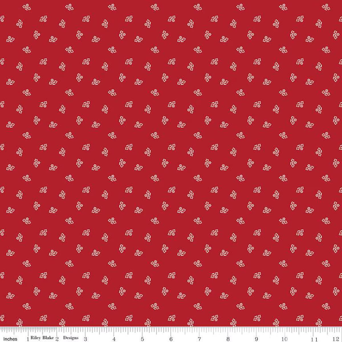 Prim - Cotton Fabric - Blossom - Barn Red