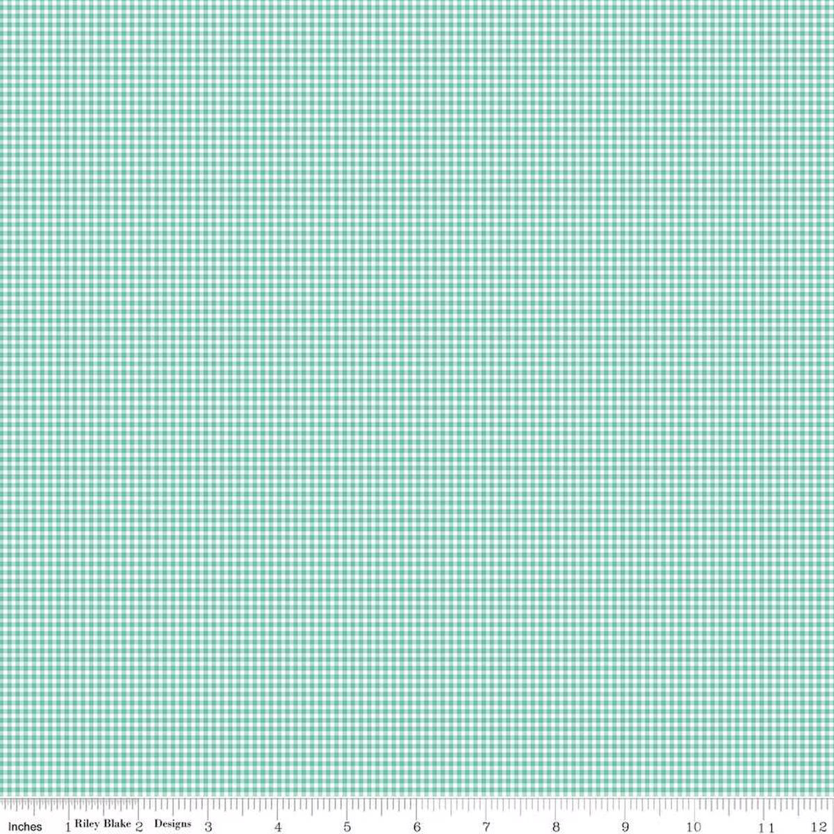 Prim - Cotton Fabric - Gingham- Sea Glass