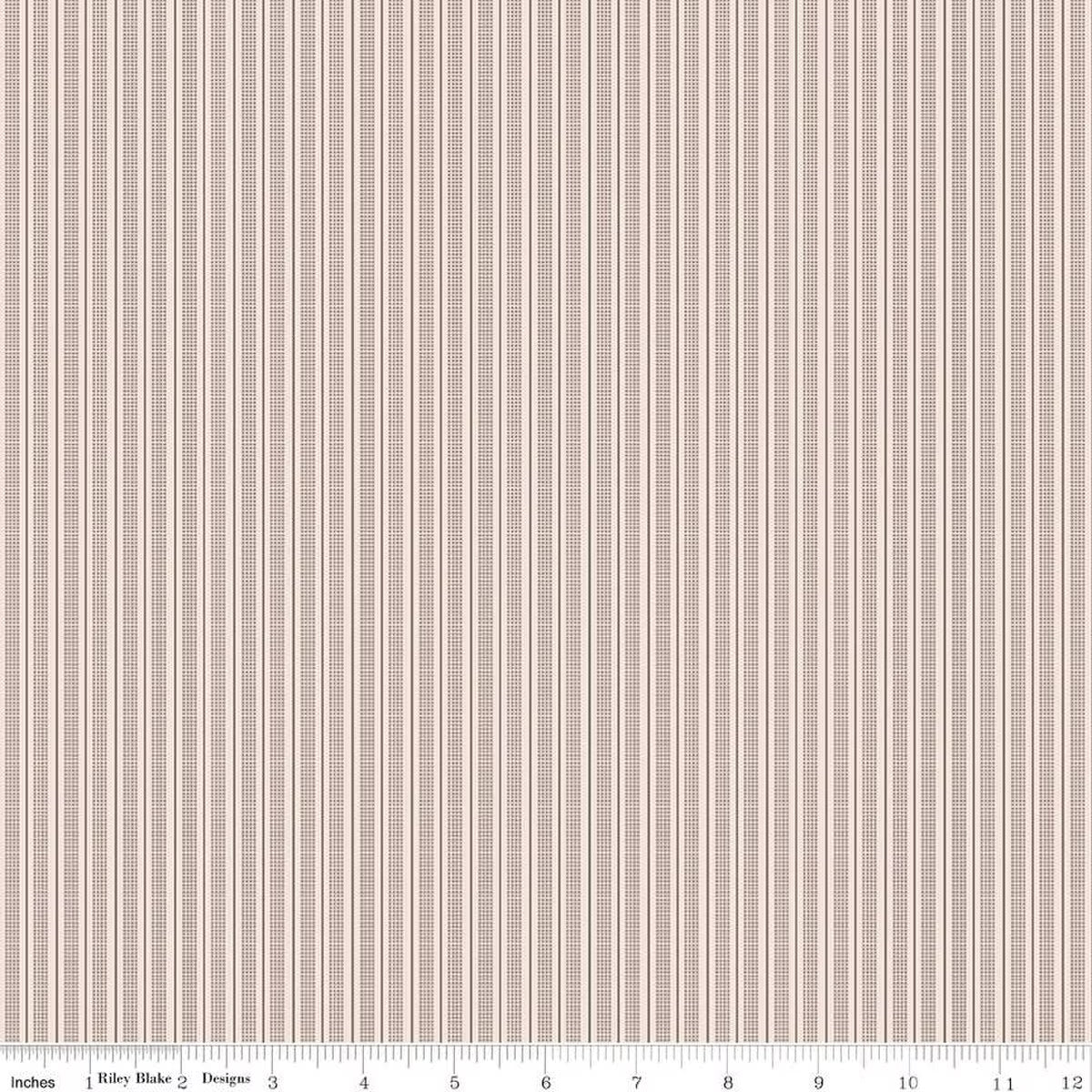 Prim - Cotton Fabric - Ticking - Pewter