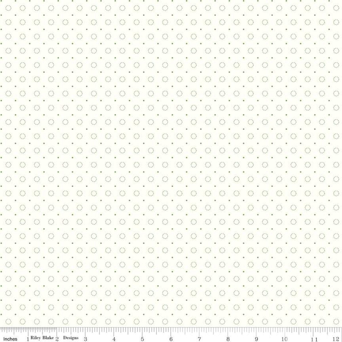 Bee Backgrounds – Quilting Cotton Fabric – Stitched Circle - Green