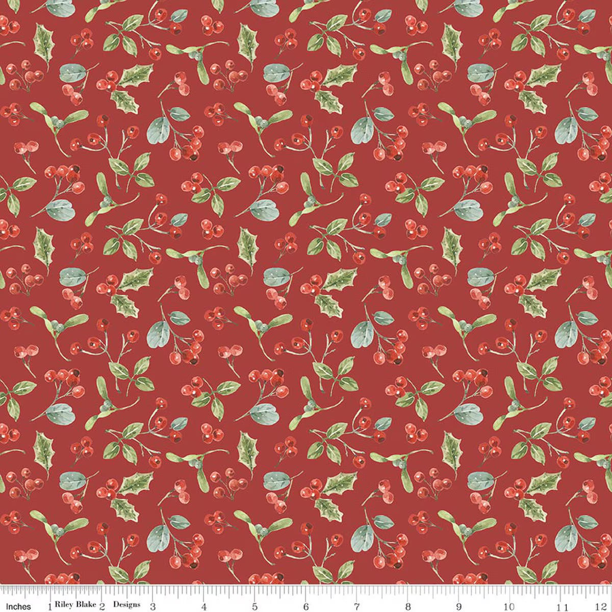 Holiday Spirit - Quilting Cotton Fabric - Berries - Red