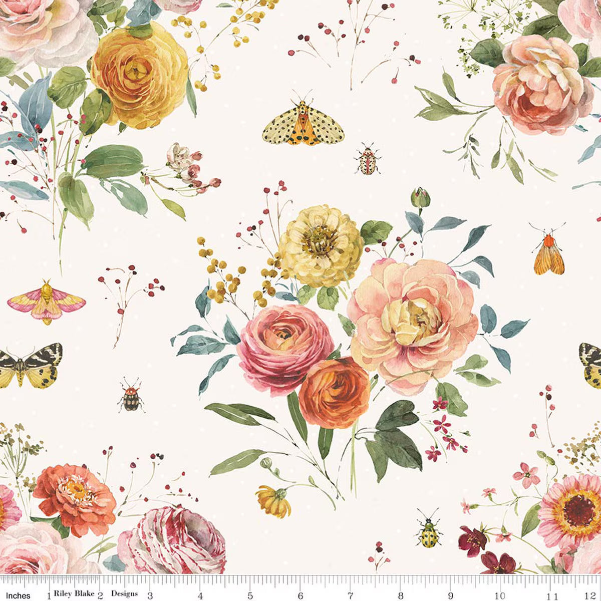 Sketchbook - Quilting Cotton Fabric - Main - Cream