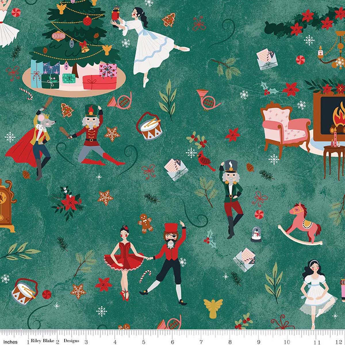Nutcracker Tradition - Quilting Cotton Fabric - Main - Pine