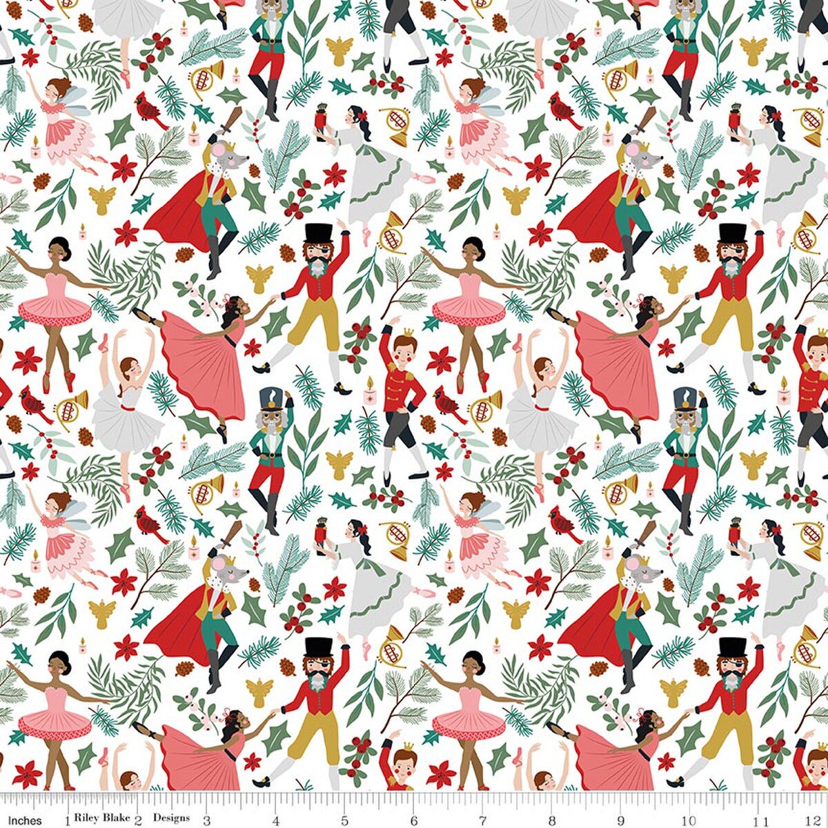 Nutcracker Tradition - Quilting Cotton Fabric - Storybook - Snow
