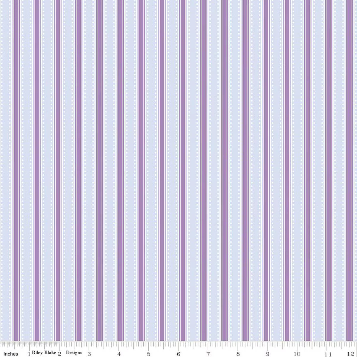 Hydrangeas in the Garden - Cotton Fabric - Stripes - Powder - Pearl
