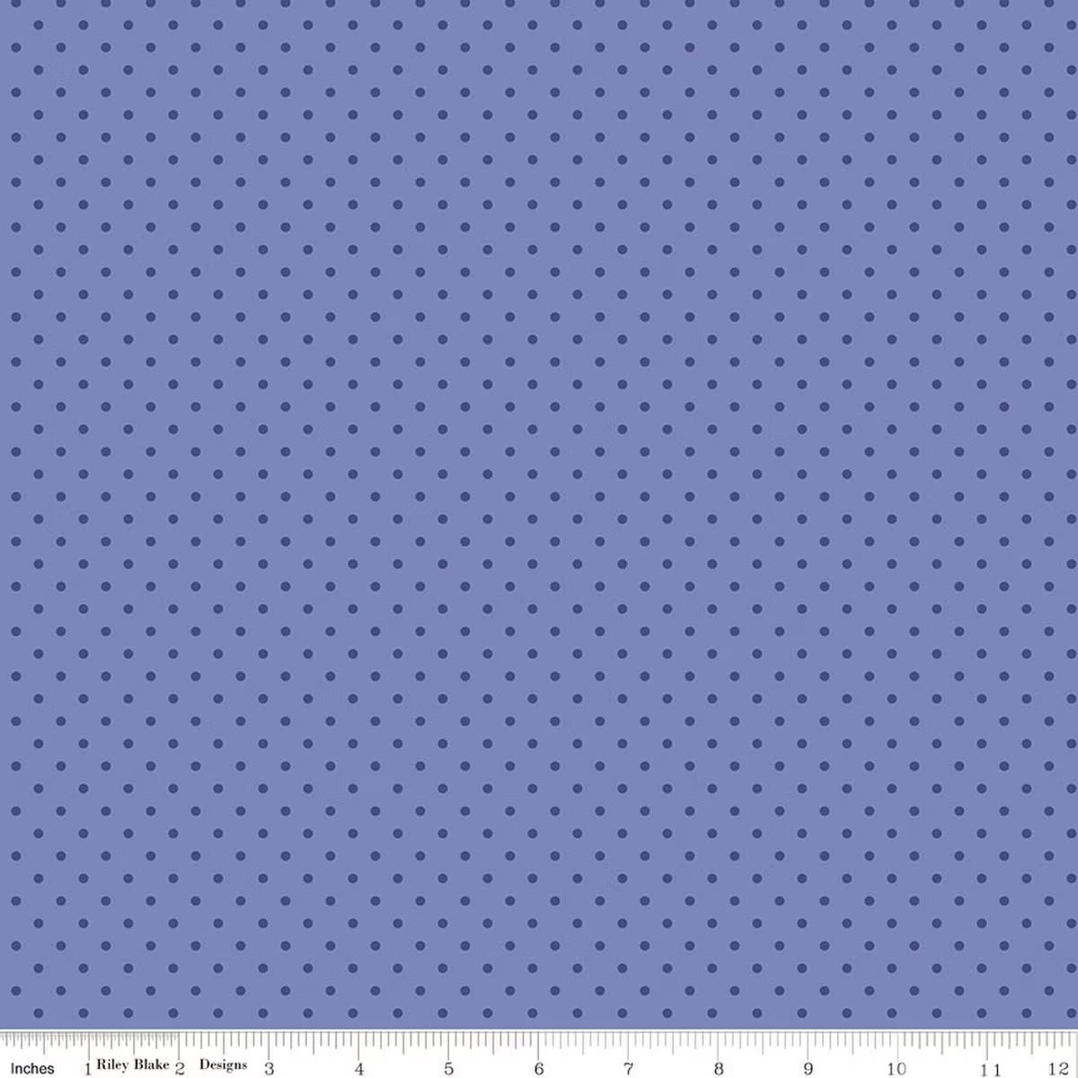 Hydrangeas in the Garden - Cotton Fabric - Polka Dots - Periwinkle - Pearl