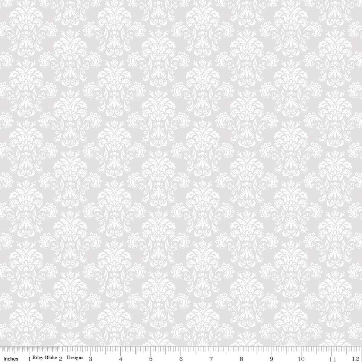 Elegant Essentials - Cotton Fabric - Damask - White Pearl