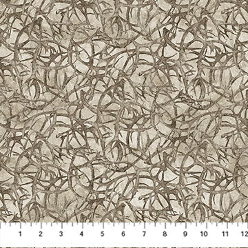 Migration Stonehenge - Quilting Cotton Fabric - Antlers - Dark Beige