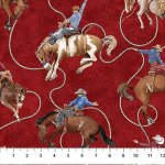 Cowboy Blues - Quilting Cotton Fabric - Cowboys - Red Multi