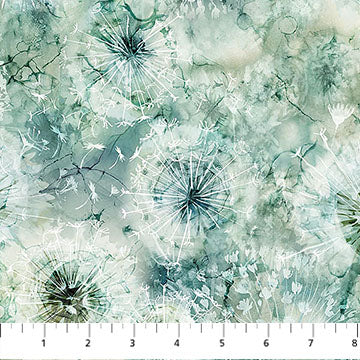 Whisper - Quilting Cotton Fabric - Packed Seed Pods - Md Teal Multi