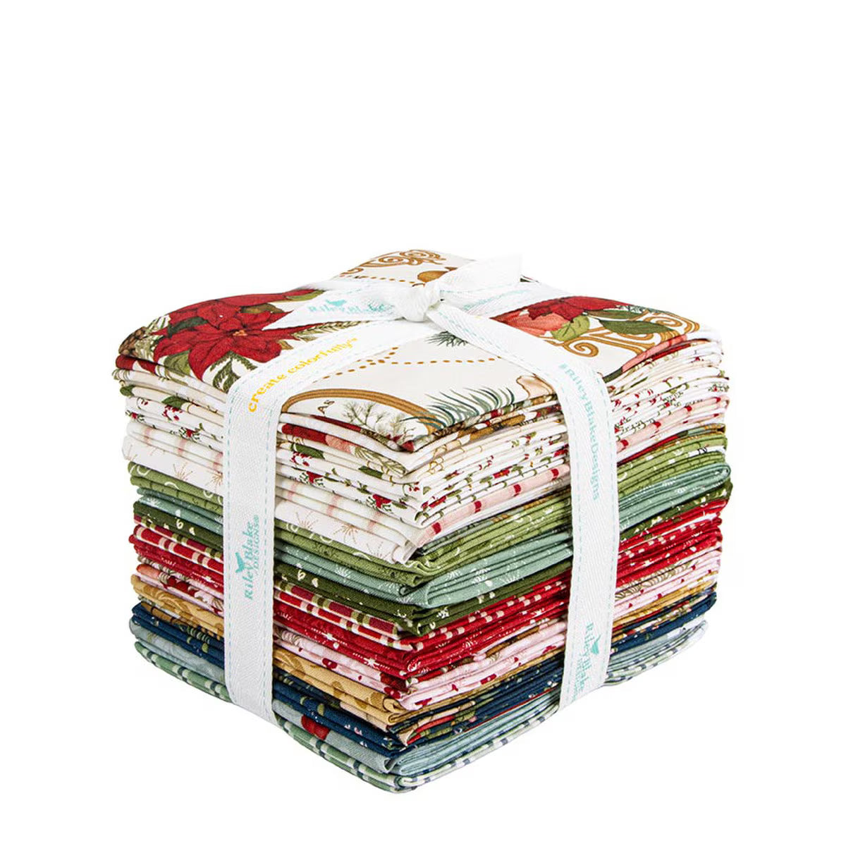 Christmas Greetings - Precut Quilting Cotton Fabric - Fat Quarter Bundle