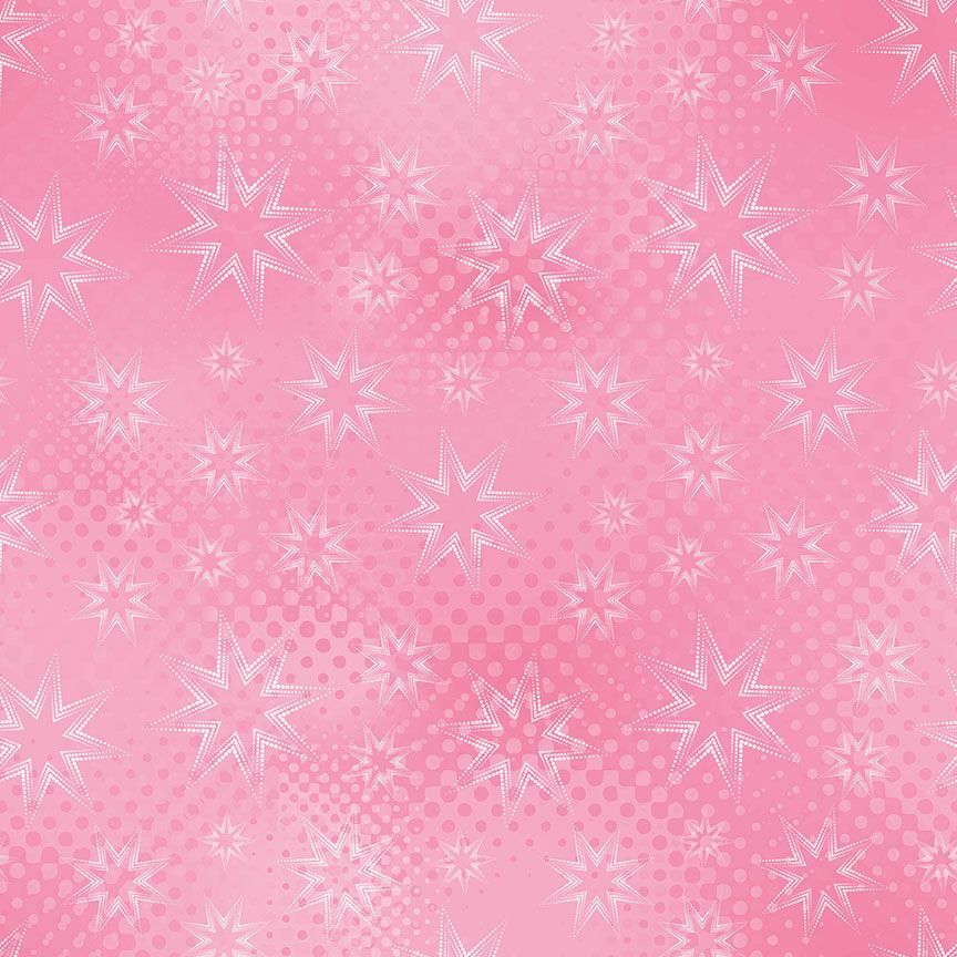 Colorstock - Quilting Cotton Fabric - Dot Dot Stars - Carnation