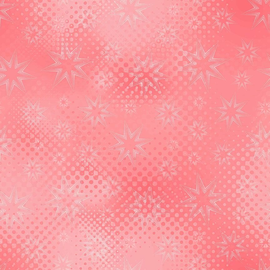 Colorstock - Quilting Cotton Fabric - Dot Dot Stars - Geranium