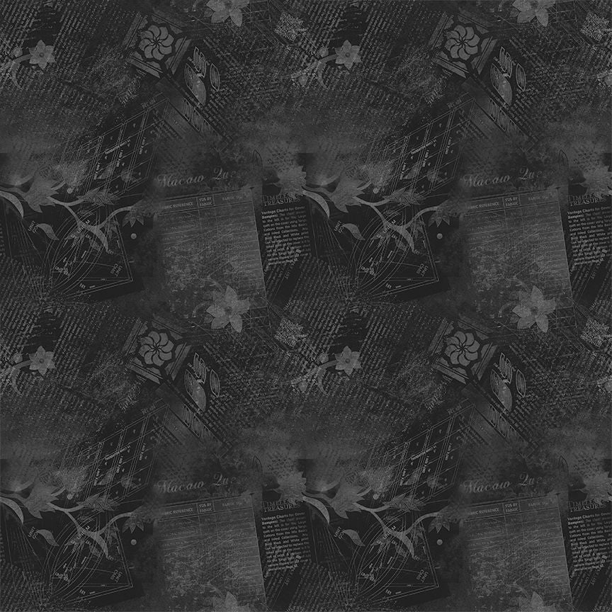 Colorstock - Quilting Cotton Fabric - Stamps - Coal