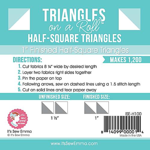 Foundation Piecing - Triangle On A Roll Half Sq 1 inch - Triangle On A Roll