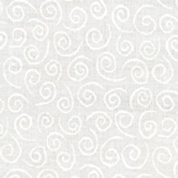 Muslin Mates Swirls - Quilting Cotton Fabric - White