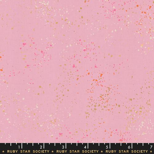 Speckled Metallic - Quilting Cotton Fabric - Peony