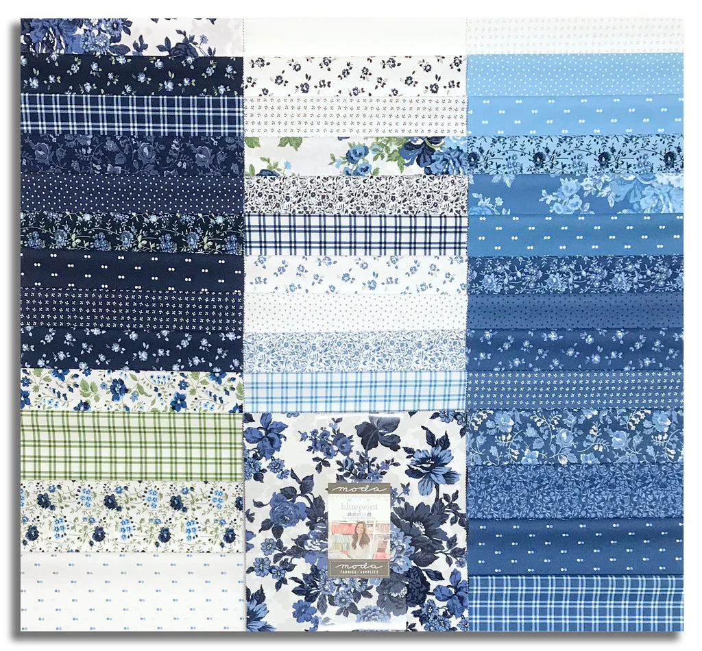 Blueprint - Quilting Cotton Fabric - Dots Dots - Sea