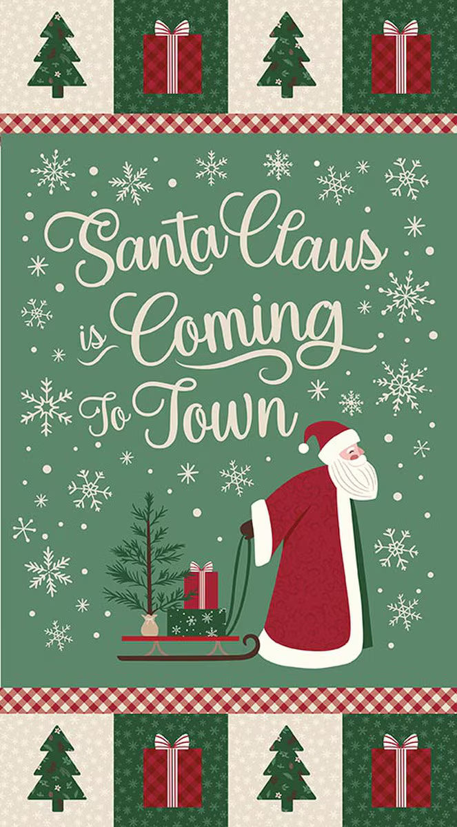 Christmas Time - Quilting Cotton Fabric Panel - Coming to Town Panel
