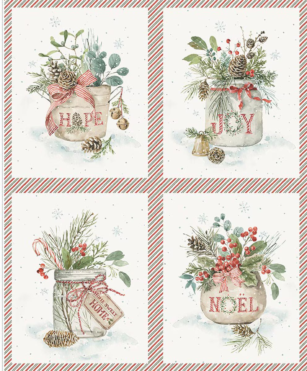 Holiday Spirit - Quilting Cotton Fabric Panel - Pillow Panel
