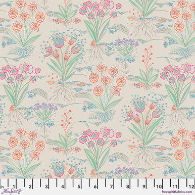 Flourish & Bloom - Quilting Cotton Fabric - Garden-Alabaster