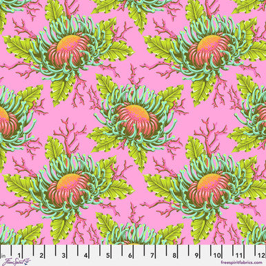 Floral Reef - Quilting Cotton Fabric - Friends & Anemones - Coralline