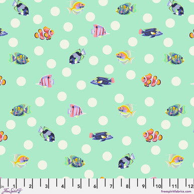 Floral Reef - Quilting Cotton Fabric - School Crossing - Seafoam