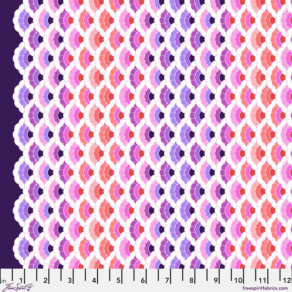 Floral Reef - Quilting Cotton Fabric - Aquatic Lace - Ultraviolet
