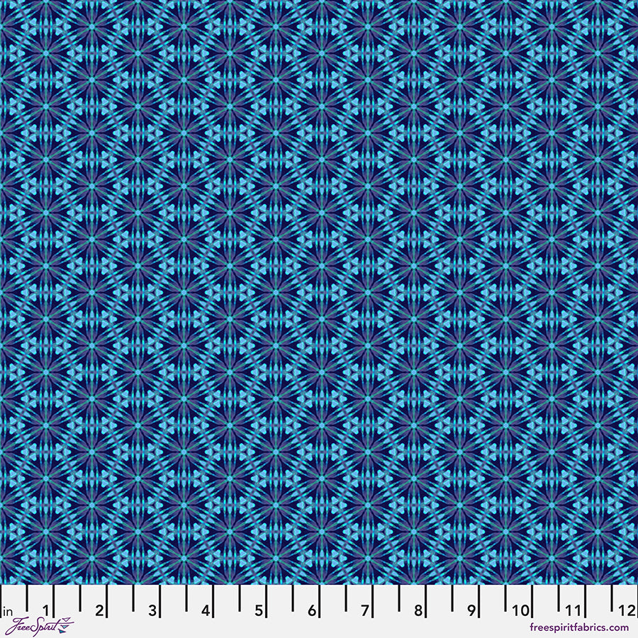 Kaleidoscope - Quilting Cotton Fabric - Cristalla - Blue