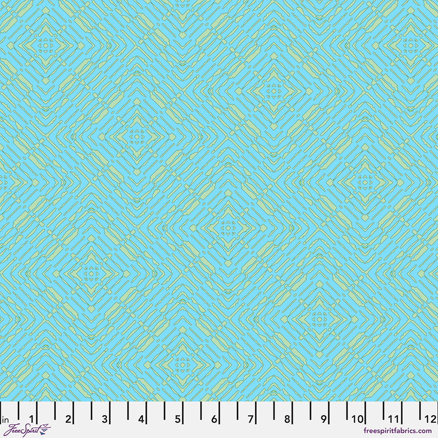 Kaleidoscope - Quilting Cotton Fabric - Princess Cut - Blue