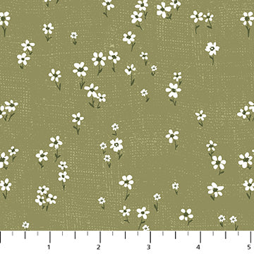 Humblebee - Quilting Cotton Fabric - Daisies - Green