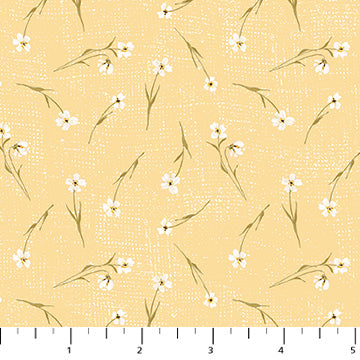 Humblebee - Quilting Cotton Fabric - Tossed Floral - Yellow