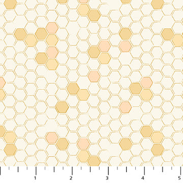 Humblebee - Quilting Cotton Fabric - Hexies - Yellow