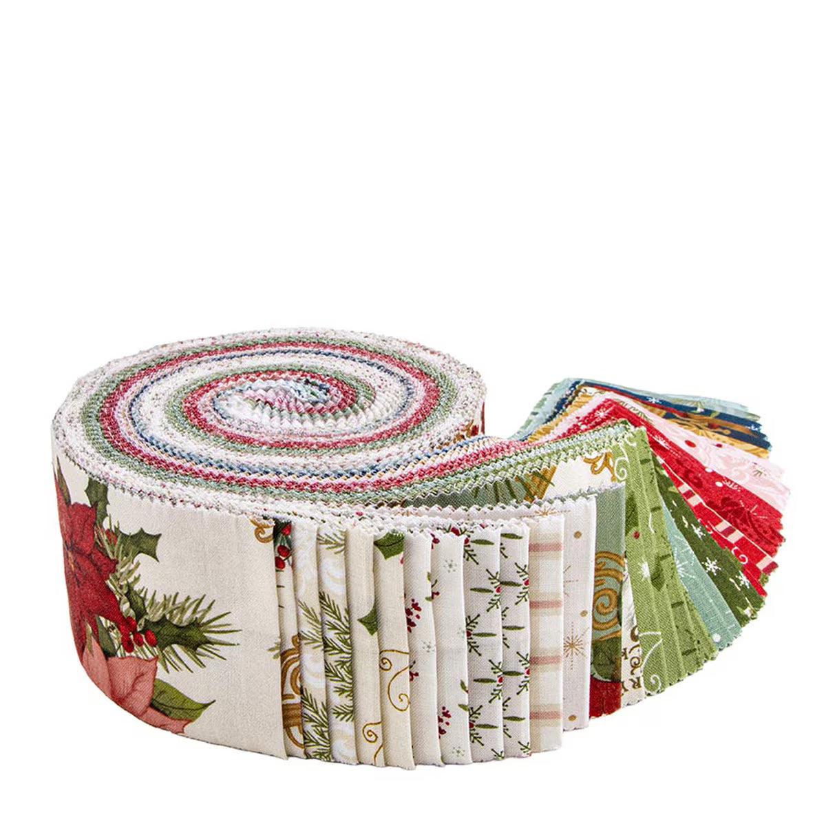 Christmas Greetings - Precut Quilting Cotton Fabric - Rolie Polie