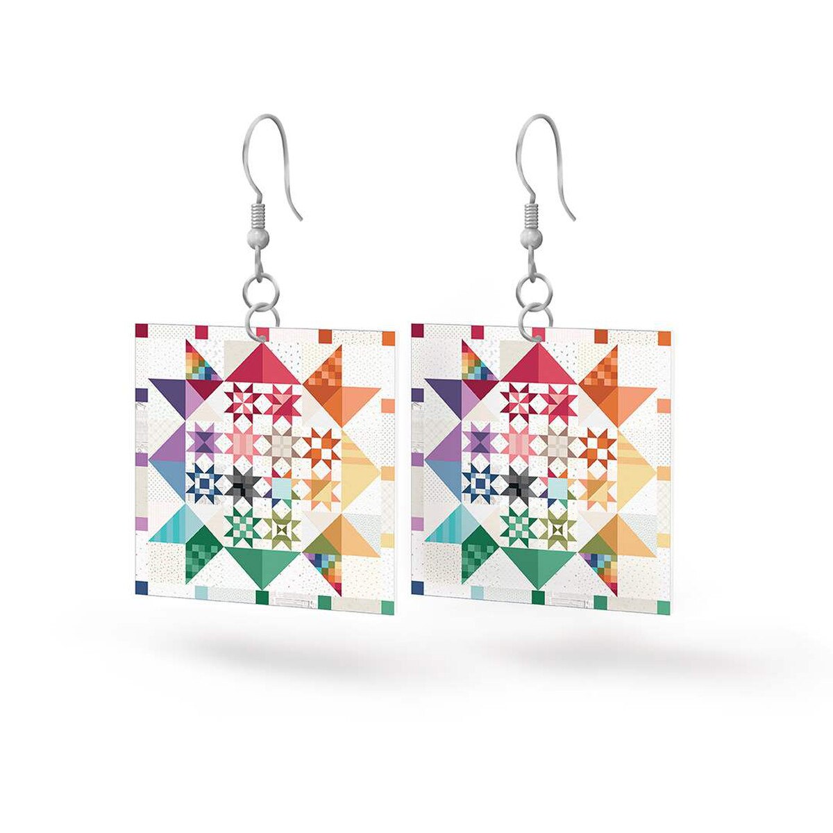 Shine Together - Leather Square Earrings - Lori Holt