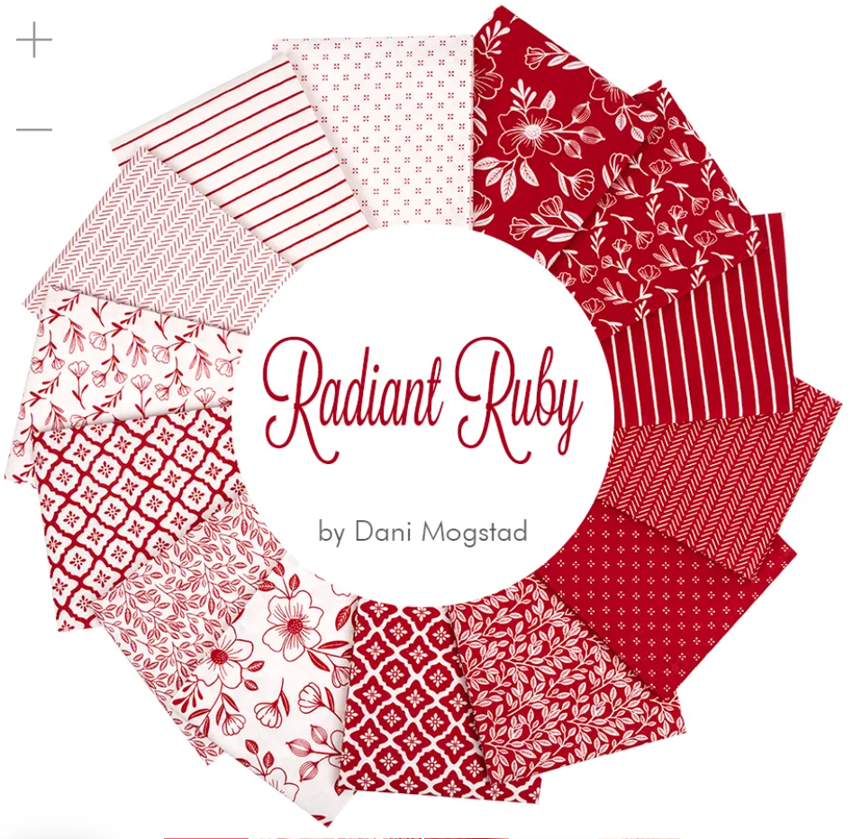 Radiant Ruby – Quilting Cotton Fabric – Herringbone - Schoolhouse