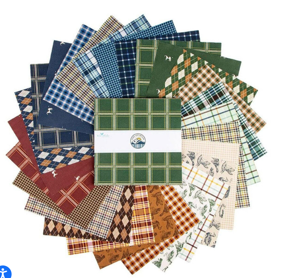 Plaid Venture Club – Quilting Cotton Fabric – Club Pointers - Navy