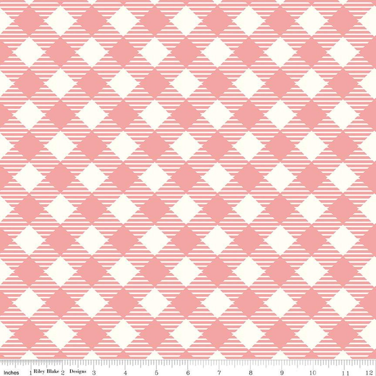 Bee Ginghams – Wide Back Quilting Fabric – Coral - 108"