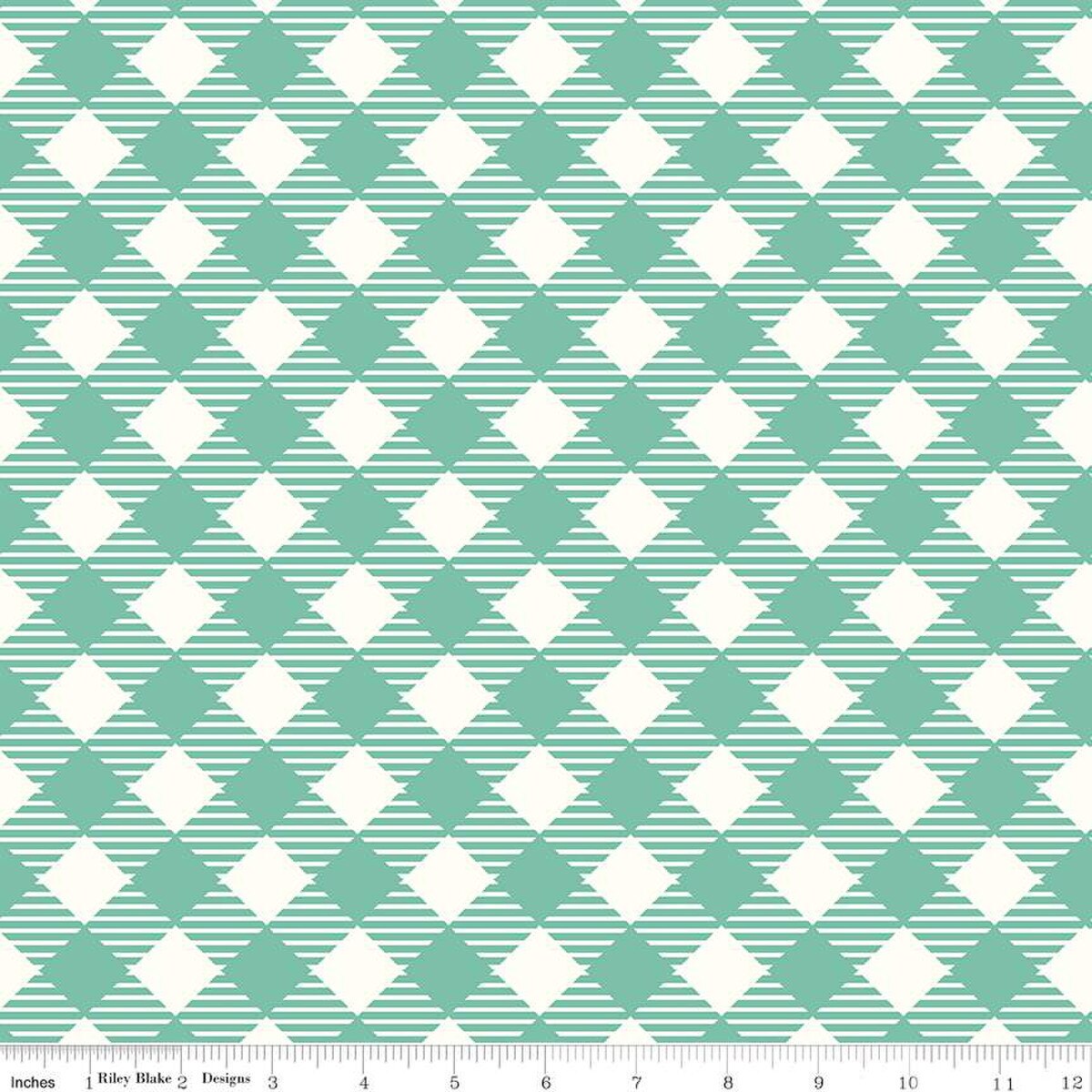 Bee Ginghams – Wide Back Quilting Fabric – Sea Glass - 108"
