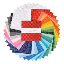 Swiss Dot on White - Quilting Cotton Fabric - Red