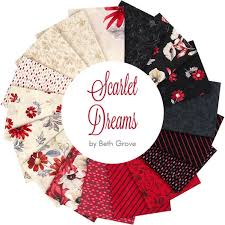 Scarlet Dreams - Quilting Cotton Fabric - Swatches - Cream