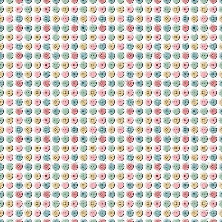 Granny's Sewing Room - Quilting Cotton Fabric - Button Collection - White