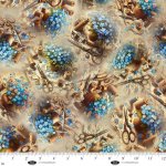 Forget Me Not – Quilting Cotton Fabric – Flowers on Doilies – Cream