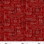 United We Stand – Quilting Cotton Fabric – Patriotic Script – Red