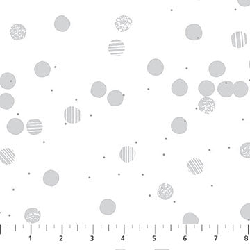 Fossil Folks – Quilting Cotton Fabric – Snow – White