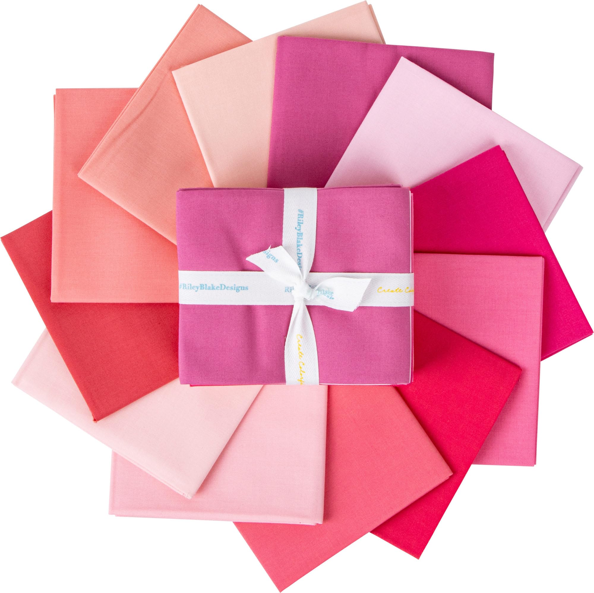 Confetti Cottons – Precut Fabric – Fat Quarter Bundle – 12 Pieces - Pink