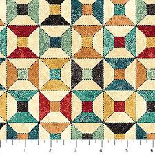 Stonehenge Stitchin' - Quilting Cotton Fabric - Bobbin Quilt - Beige Multi