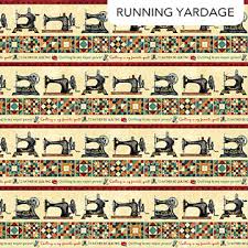 Stonehenge Stitchin' - Quilting Cotton Fabric - Border Stripe - Beige Multi