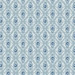 Lakeland Blues – Quilting Cotton Fabric – Rose Demask – Medium Blue