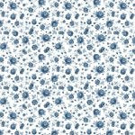 Lakeland Blues – Quilting Cotton Fabric – Elegant Rose – White